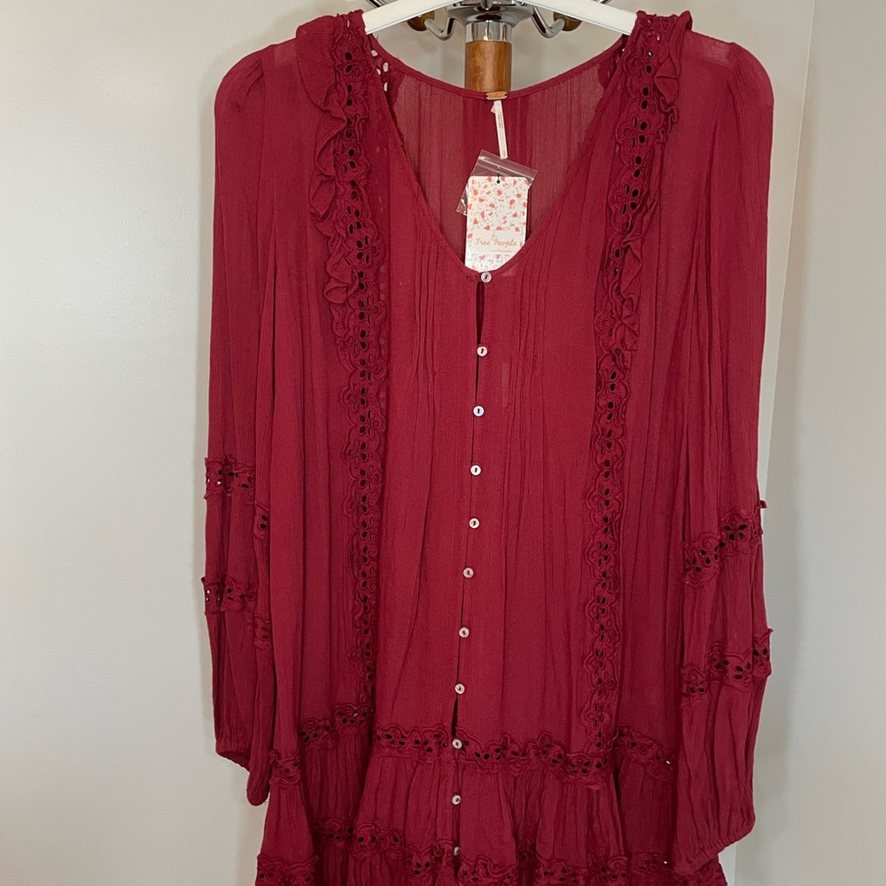 Free People Flowy Long-Sleeve Dress